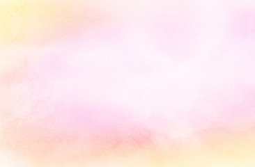 Retro soft pastel pink watercolour background painted on white paper texture. Abstract coral shades aquarelle illustration. Watercolor canvas for creative grunge design, vintage cards, templates.