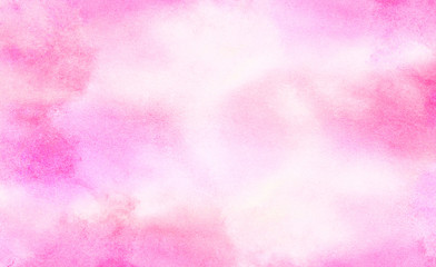 Retro soft pastel pink watercolour background painted on white paper texture. Abstract coral shades aquarelle illustration. Watercolor canvas for creative grunge design, vintage cards, templates.
