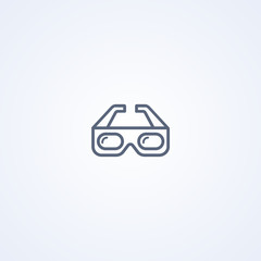 3d glasses, vector best gray line icon