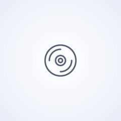 Disk, vector best gray line icon