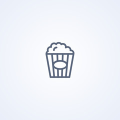 Popcorn, vector best gray line icon