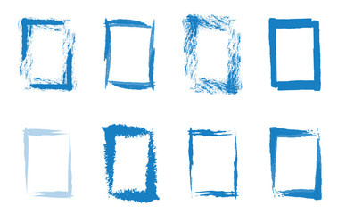 Rahmenset blau handgemalt als Hintergrund
