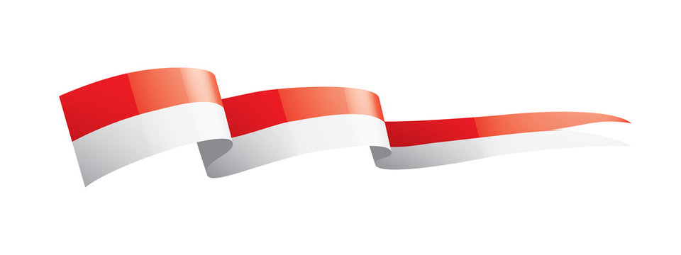 Indonesia flag, vector illustration on a white background