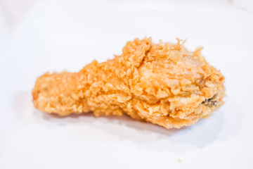 Fried chicken wings isolated on white background.