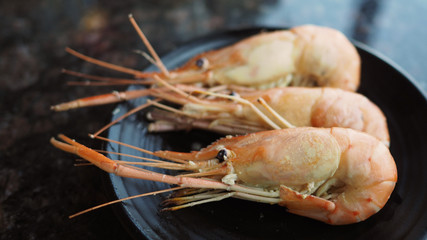 Prawns or shrimp fresh burnt seafood.