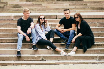 Fototapeta premium Group of friends laughing out loud outdoor