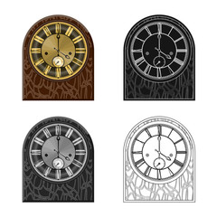 Vector design of clock and time logo. Collection of clock and circle vector icon for stock.