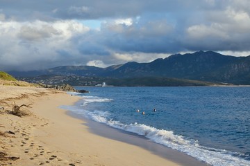 Corsica-beach near Propriano at sunset