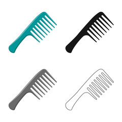 Vector design of brush and hair symbol. Set of brush and hairbrush vector icon for stock.