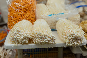 Enoki or Golden needle mushrooms
