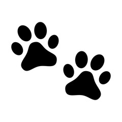 Footprints of dog, animal vector icon set.