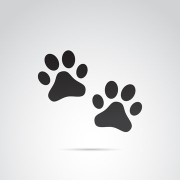 Dog, animal footprints vector icon. 