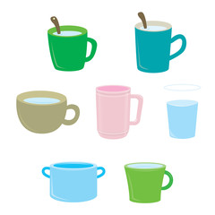 Set of coffee mugs isolated on background 