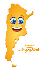 Welcome to Argentina smiley map illustration