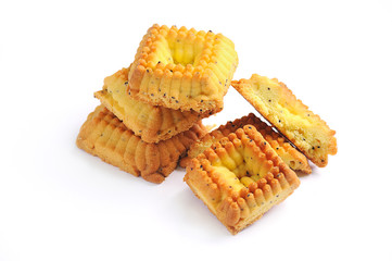 Sweet cookies isolated on a white background