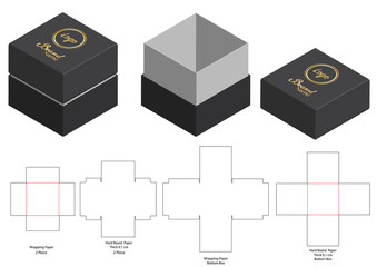 Box packaging die cut template design. 3d mock-up