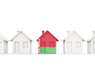 House with flag of belarus