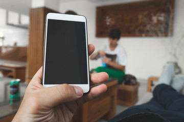 man using digital phone