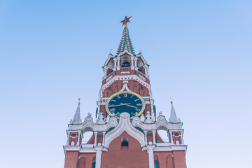 Fototapeta premium Kremlin, Red Square. Spasskaya Tower of the Kremlin. Moscow, Russia.