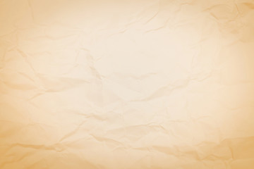 Brown crumpled paper texture background, Wrinkled