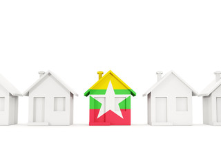 House with flag of myanmar