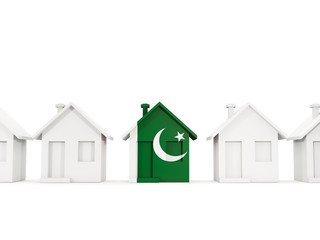 House with flag of pakistan