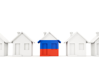 House with flag of russia