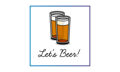 Let's Beer Typography Poster Design