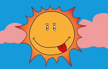 Sole cielo e nuvole rosa