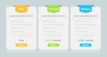 Vector Package Price Plans Option Graphic Element