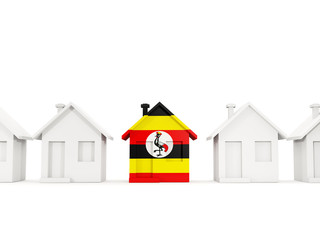 House with flag of uganda