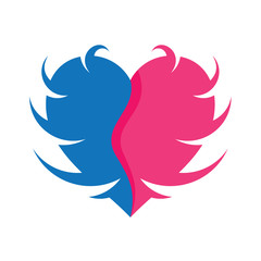 love logo, two part of love style in the love logo design
