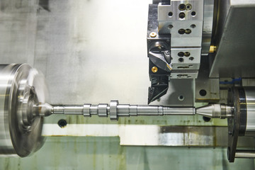 CNC lather machine. cutting tool at metal working