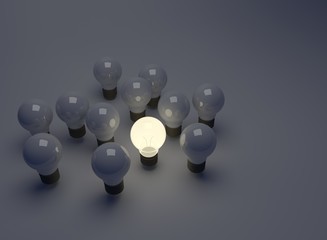 bulb light, 3d illustration