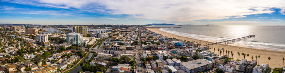 Venice beach Los Angeles California LA Aerial - Powered by Adobe