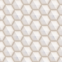 Fototapeta na wymiar 3D pattern made of white and beige geometric shapes, creative background or wallpaper surface made of light and shadow. Futuristic seamless decorative abstract texture design, simple graphic elements