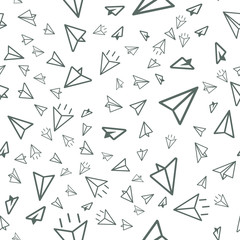 Messege, Origami Paper Plan, Aircraft Seamless vector EPS 10 pattern