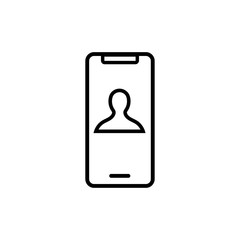 ID smartphone line icon, logo isolated on white background