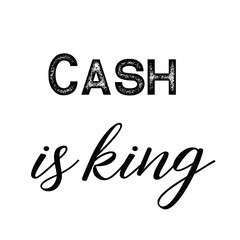 Naklejka premium Calligraphy saying for print. Vector Quote. Cash is king