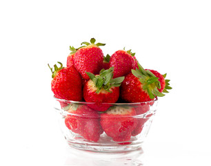 Fresh strawberry isolated on white background.