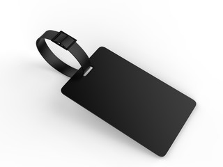 Blank Plastic Travel Number Luggage Identifier Tag for mock up. 3d render illustration.