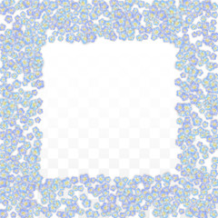 Blue Vector Realistic Blue Petals Falling on Transparent Background.  Spring Romantic Flowers Illustration. Flying Petals. Sakura Spa Design. Blossom Confetti. Design Elements for Wedding Decoration.