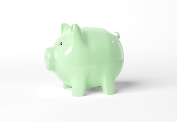Piggy bank mockup isolated on white 3D rendering