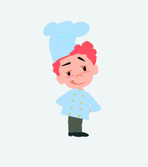 Chef smiling peacefully.