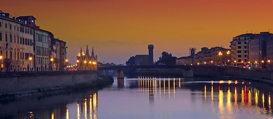 Naklejka premium Abends am Fluß