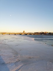 Evening view of the river and bridge