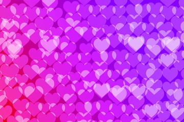 Bokeh lights with hearts gradient background template