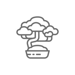 Bonsai tree line icon.