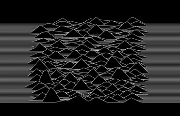 black and white abstract lines illustration with waves for background