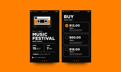 Music Festival Ticket Booking App Interface Design